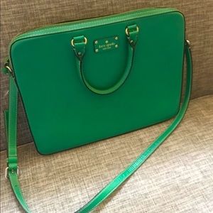 Kelly green Kate Spade laptop bag/briefcase